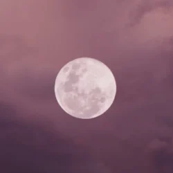 pembe gökyüzünde dolunay
